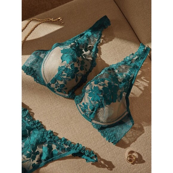 intimissimi Other - Intimissimi Pretty Flowers Elena Balconnette Bra | Teal/Emerald | Size 34B